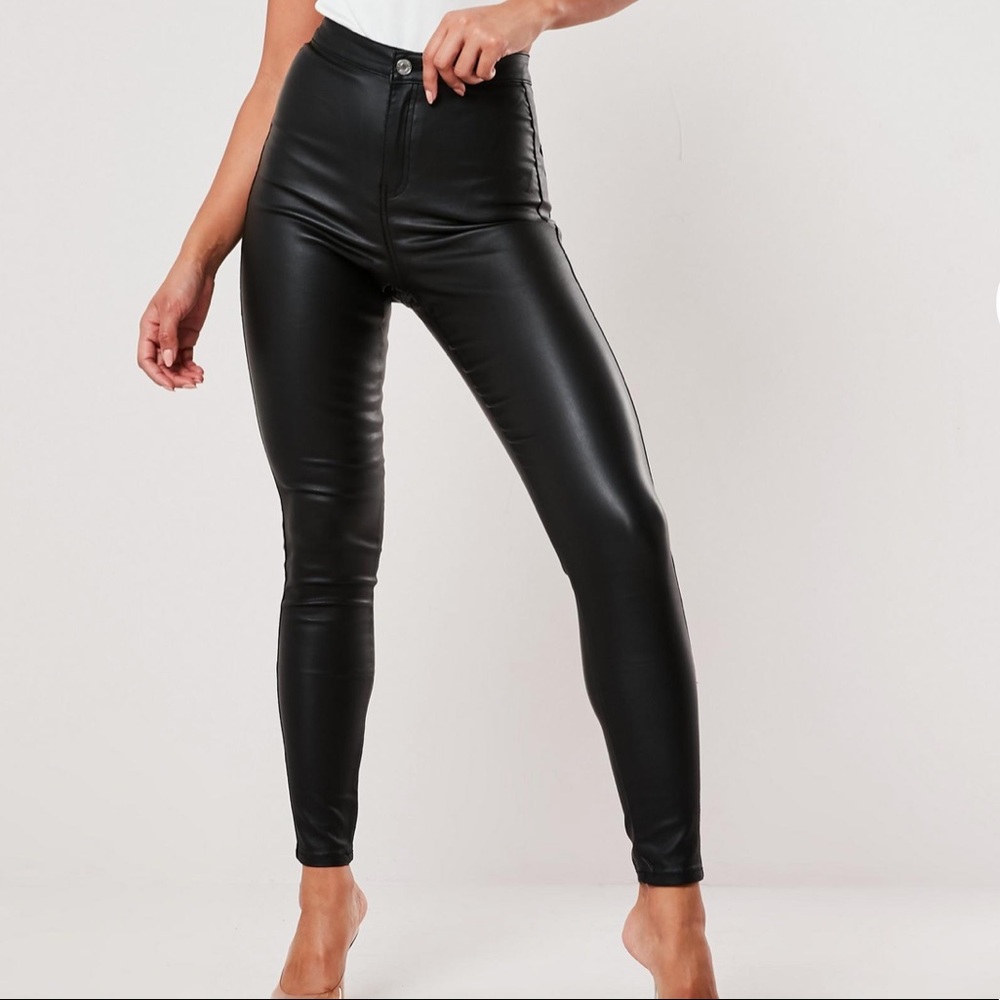 Missguided Leather Coated Pants